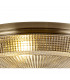 DeRuyter 3 Light E27 Flush Ceiling Lamp Antique Brass Prismatic Glass-6