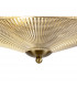 DeRuyter 3 Light E27 Flush Ceiling Lamp Antique Brass Prismatic Glass-7