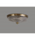 DeRuyter 3 Light E27 Flush Ceiling Lamp Antique Brass Prismatic Glass-8