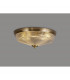 DeRuyter 3 Light E27 Flush Ceiling Lamp Antique Brass Prismatic Glass-9