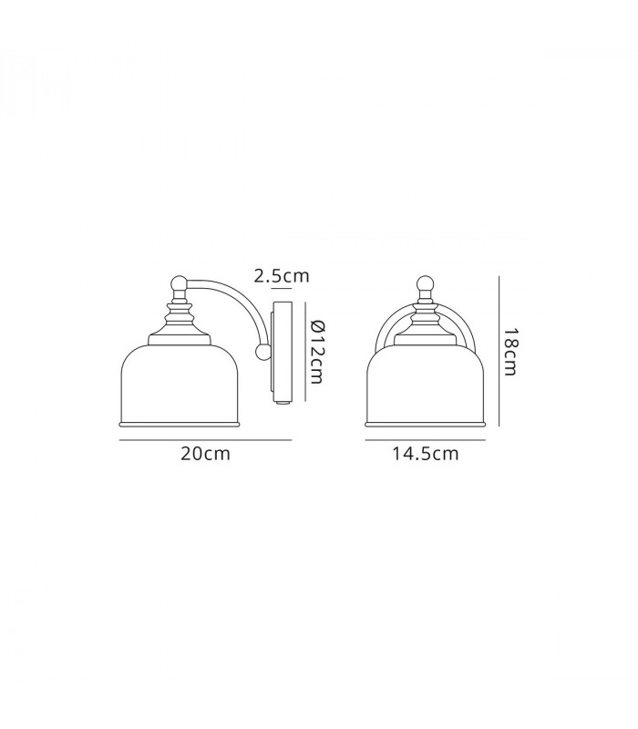 DeRuyter Switched Wall Lamp E27 Antique Brass Prismatic Glass-2