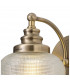 DeRuyter Switched Wall Lamp E27 Antique Brass Prismatic Glass-5