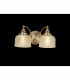DeRuyter Switched Wall Lamp 2 Light E27 Antique Brass Prismatic Glass-3
