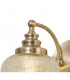 DeRuyter Switched Wall Lamp 2 Light E27 Antique Brass Prismatic Glass-6