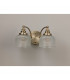 DeRuyter Switched Wall Lamp 2 Light E27 Antique Brass Prismatic Glass-8