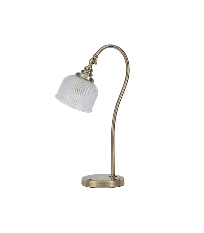 DeRuyter Table Lamp E27 Antique Brass Prismatic Glass-4