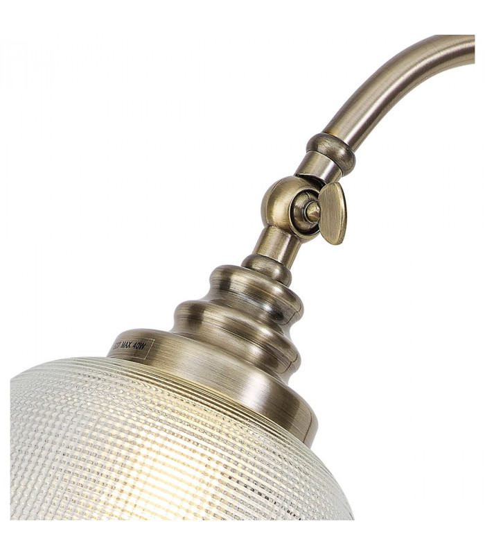 DeRuyter Table Lamp E27 Antique Brass Prismatic Glass-6