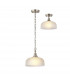 DeRuyter Flush Single Ceiling Pendant Adjustable E27 Satin Nickel Frosted Glass-1