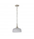 DeRuyter Flush Single Ceiling Pendant Adjustable E27 Satin Nickel Frosted Glass-4