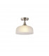 DeRuyter Flush Single Ceiling Pendant Adjustable E27 Satin Nickel Frosted Glass-5