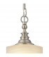 DeRuyter Flush Single Ceiling Pendant Adjustable E27 Satin Nickel Frosted Glass-8