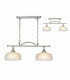 DeRuyter Semi Flush Ceiling Pendant Bar 2 Light Adjustable E27 Satin Nickel Frosted Glass-1