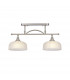 DeRuyter Semi Flush Ceiling Pendant Bar 2 Light Adjustable E27 Satin Nickel Frosted Glass-5