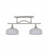 DeRuyter Semi Flush Ceiling Pendant Bar 2 Light Adjustable E27 Satin Nickel Frosted Glass-6