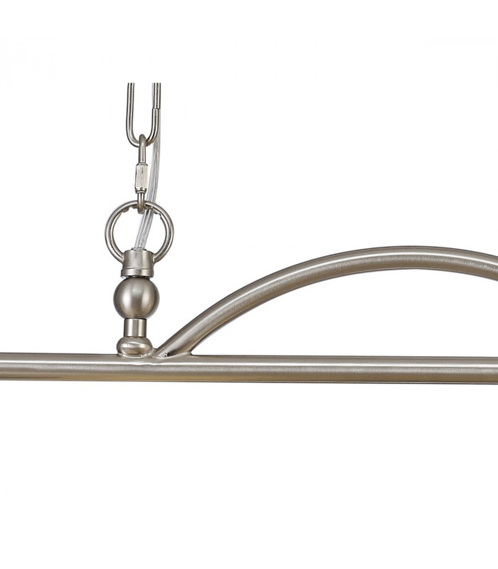 DeRuyter Semi Flush Ceiling Pendant Bar 2 Light Adjustable E27 Satin Nickel Frosted Glass-10