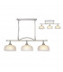 DeRuyter Semi Flush Ceiling Pendant Bar 3 Light Adjustable E27 Satin Nickel Frosted Glass-1