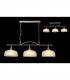 DeRuyter Semi Flush Ceiling Pendant Bar 3 Light Adjustable E27 Satin Nickel Frosted Glass-3