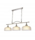 DeRuyter Semi Flush Ceiling Pendant Bar 3 Light Adjustable E27 Satin Nickel Frosted Glass-5