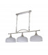 DeRuyter Semi Flush Ceiling Pendant Bar 3 Light Adjustable E27 Satin Nickel Frosted Glass-6