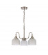 DeRuyter Semi Flush Ceiling Pendant 3 Light E27 Satin Nickel Frosted Glass-4