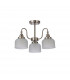 DeRuyter Semi Flush Ceiling Pendant 3 Light E27 Satin Nickel Frosted Glass-6