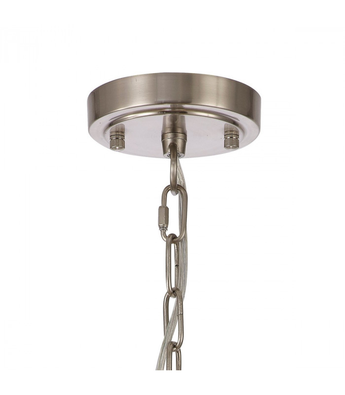 DeRuyter Semi Flush Ceiling Pendant 3 Light E27 Satin Nickel Frosted Glass-7