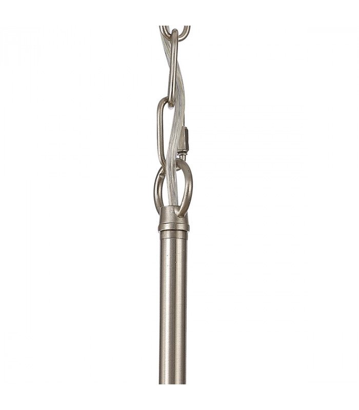 DeRuyter Semi Flush Ceiling Pendant 3 Light E27 Satin Nickel Frosted Glass-8