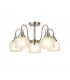 DeRuyter Semi Flush Ceiling Pendant 5 Light E27 Satin Nickel Frosted Glass-5
