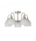 DeRuyter Semi Flush Ceiling Pendant 5 Light E27 Satin Nickel Frosted Glass-6