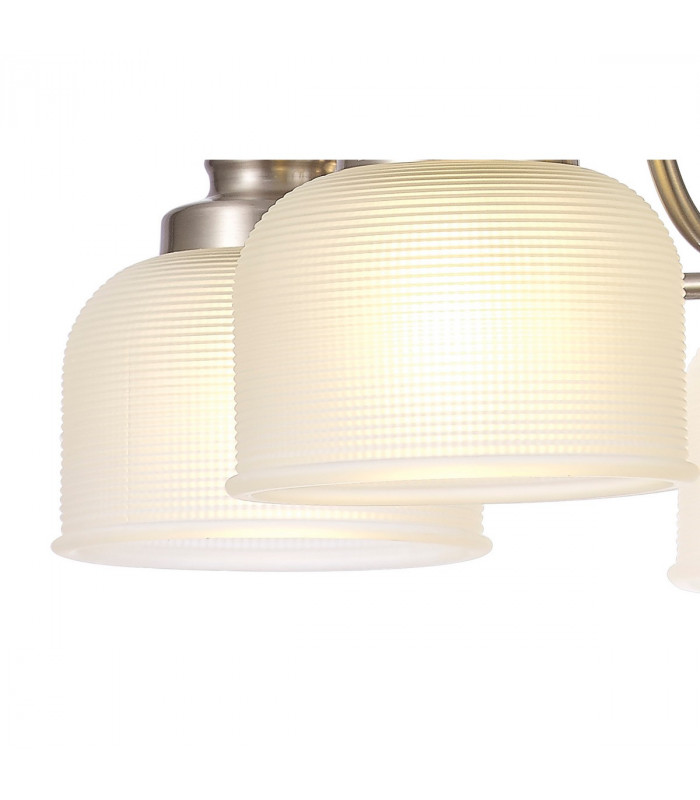 DeRuyter Semi Flush Ceiling Pendant 5 Light E27 Satin Nickel Frosted Glass-10