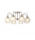 DeRuyter Semi Flush Ceiling Pendant 8 Light E27 Satin Nickel Frosted Glass-5