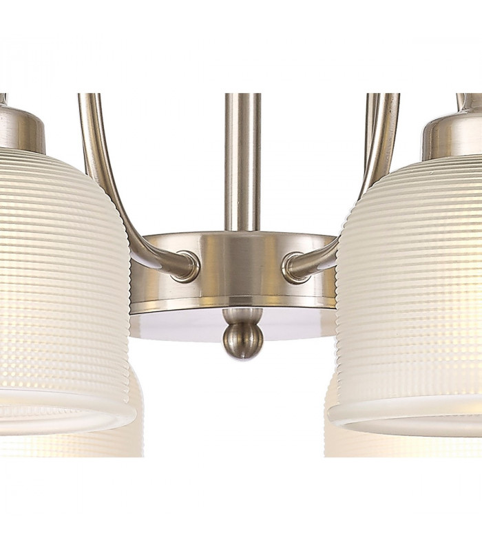 DeRuyter Semi Flush Ceiling Pendant 8 Light E27 Satin Nickel Frosted Glass-9