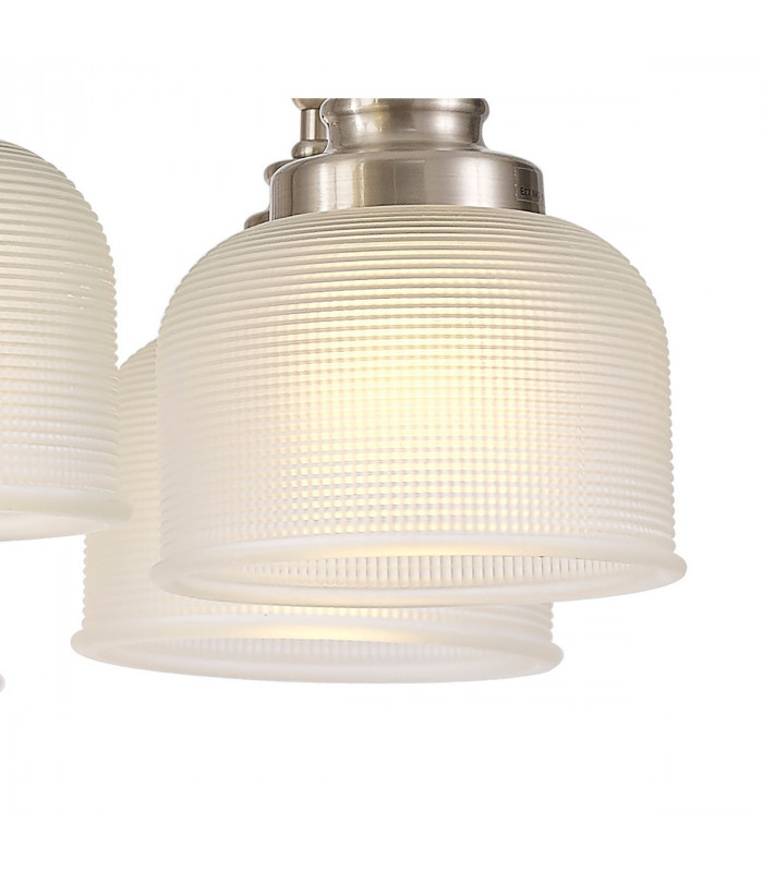 DeRuyter Semi Flush Ceiling Pendant 8 Light E27 Satin Nickel Frosted Glass-10