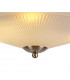 DeRuyter 3 Light E27 Flush Ceiling Lamp Satin Nickel Frosted Glass-7