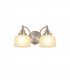 DeRuyter Switched Wall Lamp 2 Light E27 Satin Nickel Frosted Glass-1