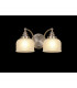 DeRuyter Switched Wall Lamp 2 Light E27 Satin Nickel Frosted Glass-3