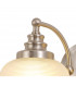 DeRuyter Switched Wall Lamp 2 Light E27 Satin Nickel Frosted Glass-6