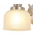 DeRuyter Switched Wall Lamp 2 Light E27 Satin Nickel Frosted Glass-7