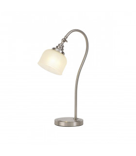 DeRuyter Table Lamp E27 Satin Nickel Frosted Glass-1