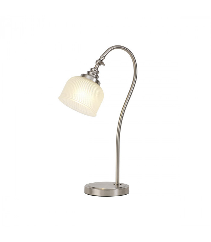 DeRuyter Table Lamp E27 Satin Nickel Frosted Glass-1