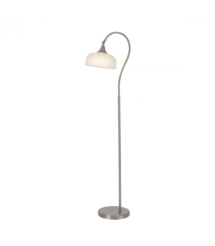 DeRuyter Floor Lamp E27 Satin Nickel Frosted Glass-1