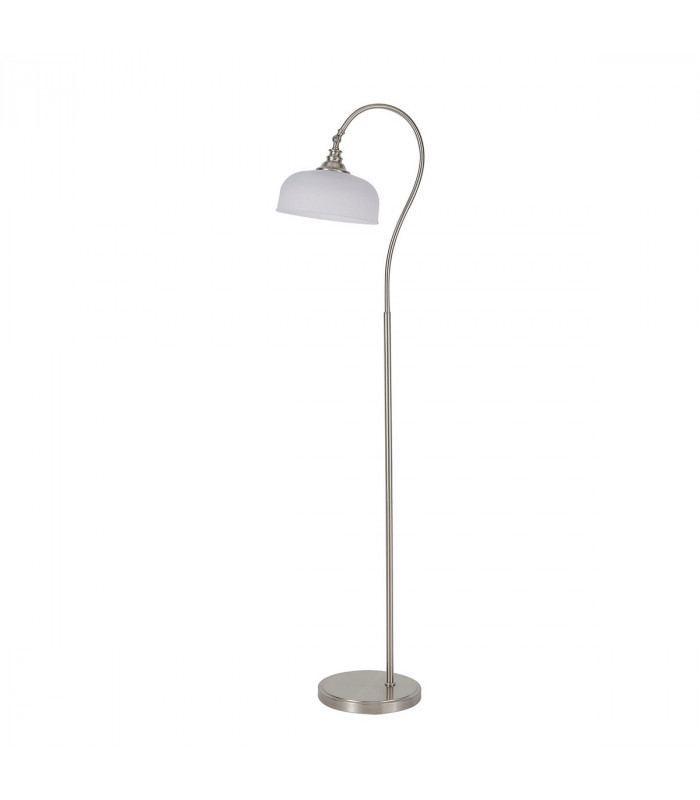 DeRuyter Floor Lamp E27 Satin Nickel Frosted Glass-4