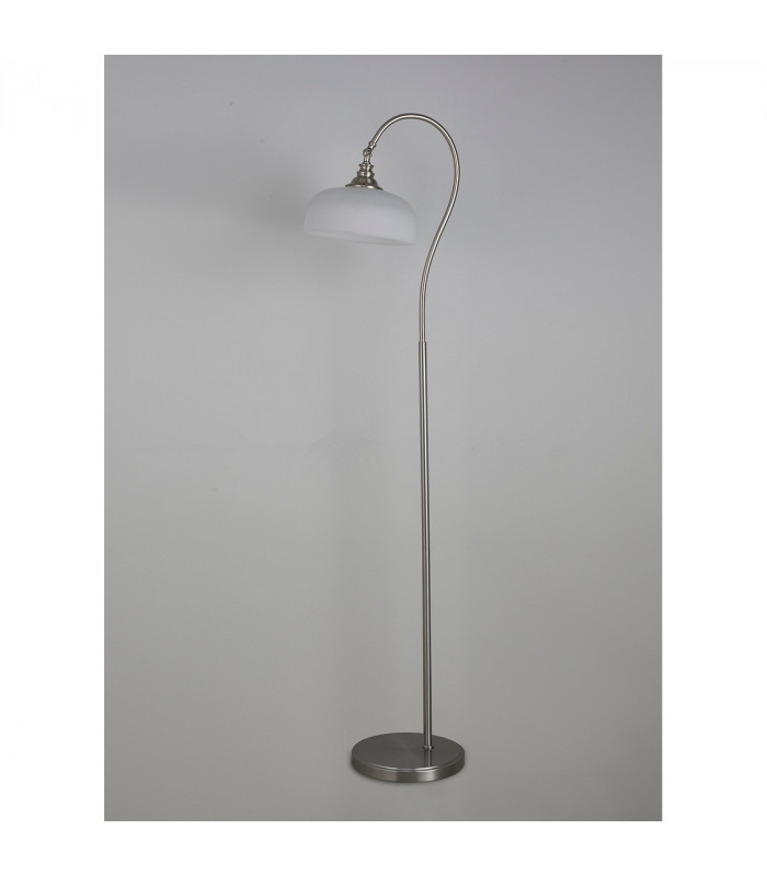 DeRuyter Floor Lamp E27 Satin Nickel Frosted Glass-8