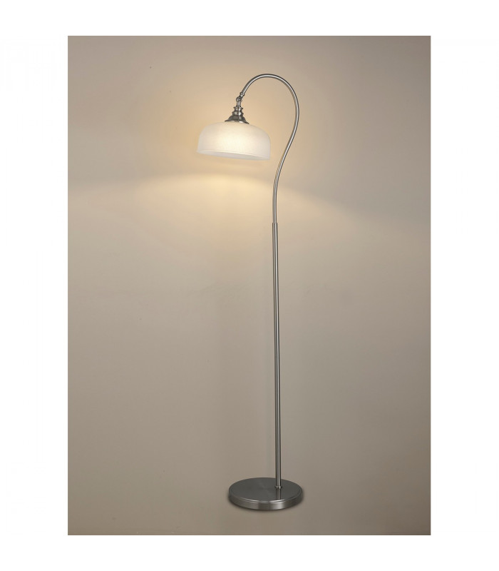 DeRuyter Floor Lamp E27 Satin Nickel Frosted Glass-9