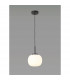 Cheektowaga Small Oval Ball Ceiling Pendant E27 Matt Black Suspension With Frosted White Glass Globe-3