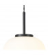 Cheektowaga Small Oval Ball Ceiling Pendant E27 Matt Black Suspension With Frosted White Glass Globe-6