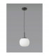 Cheektowaga Small Oval Ball Ceiling Pendant E27 Matt Black Suspension With Frosted White Glass Globe-9