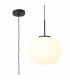 Cheektowaga Medium Oval Ball Ceiling Pendant E27 Matt Black Suspension With Frosted White Glass Globe-1