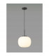 Cheektowaga Medium Oval Ball Ceiling Pendant E27 Matt Black Suspension With Frosted White Glass Globe-3