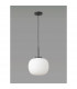 Cheektowaga Medium Oval Ball Ceiling Pendant E27 Matt Black Suspension With Frosted White Glass Globe-9